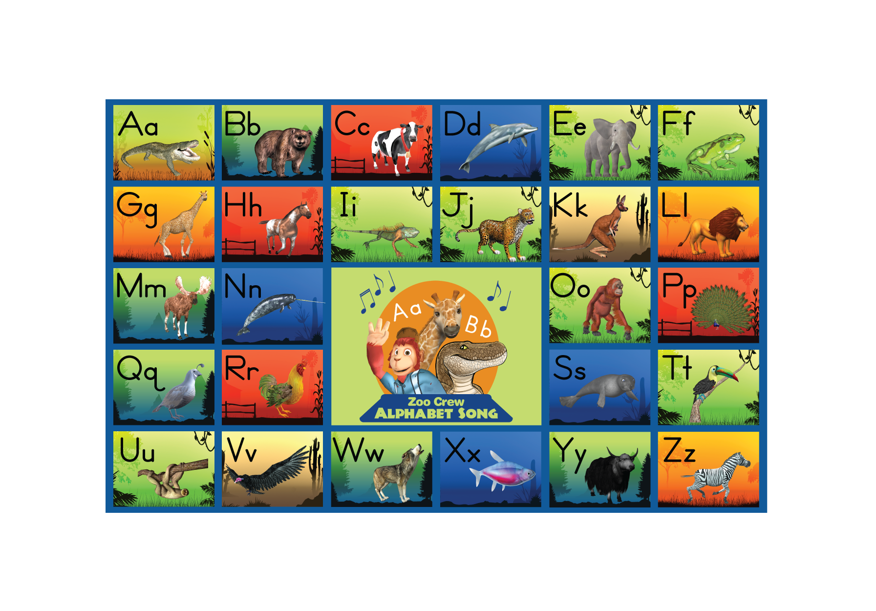 classroom alphabet animals rug augmented reality