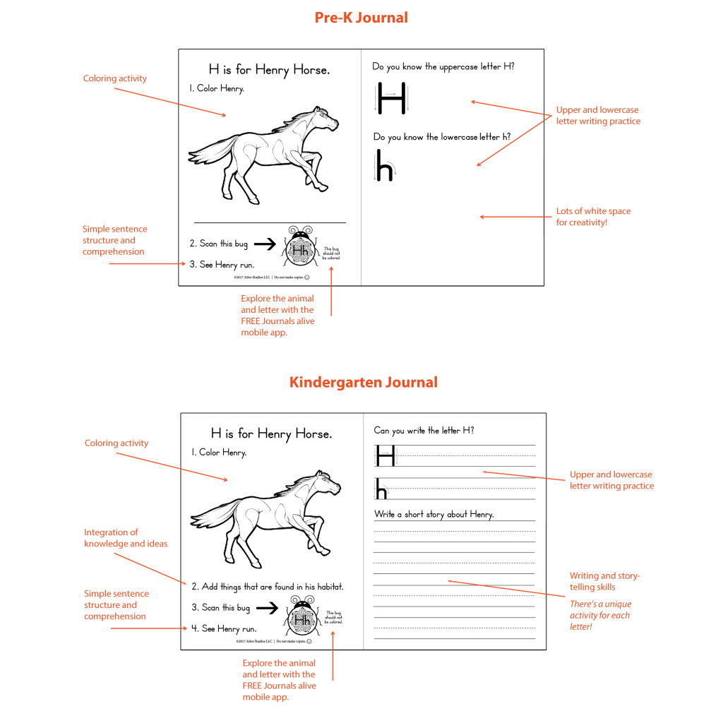 Letters alive Journal PK and K