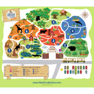 alive studios zoo map
