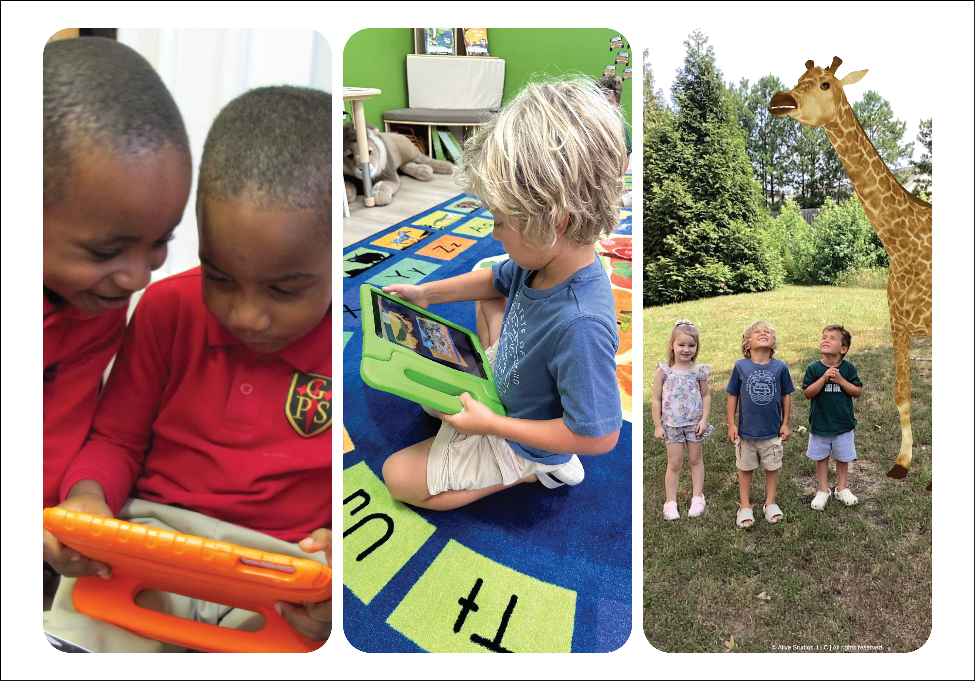 classroom rug with 3D zoo animals