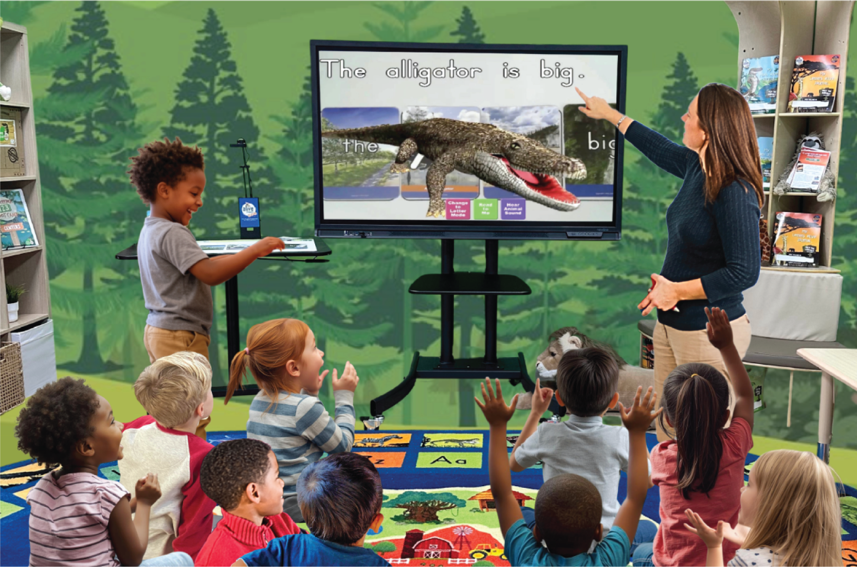 Children learning in class with Alive Studios